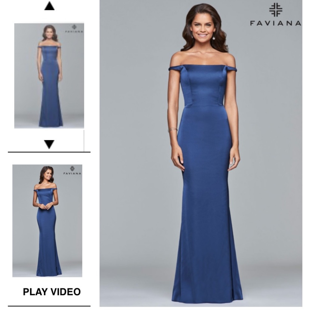 Faviana blue evening gown